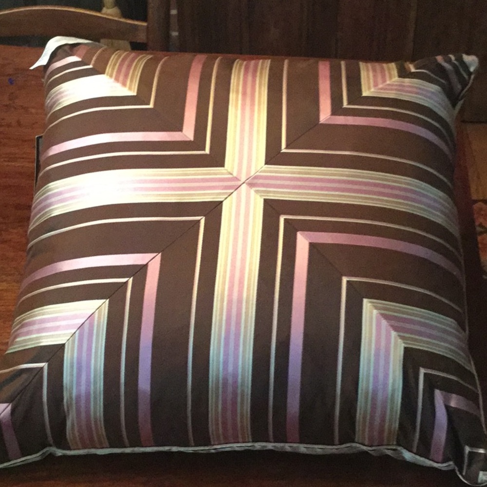 Exquisite oversized silk pillow rose and brown New